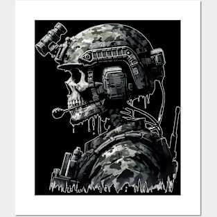 Skeleton Skull Soldier Posters and Art